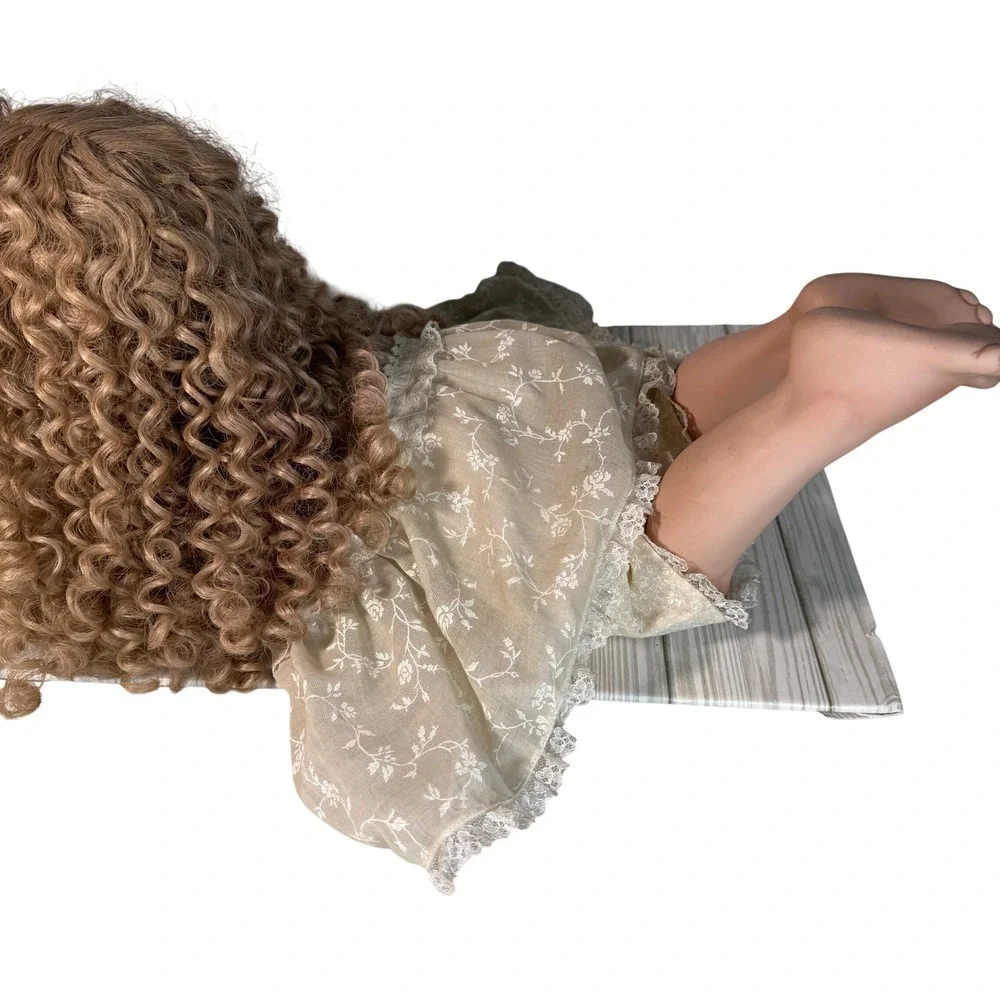 RARE Charlene Marie '97 Porcelain Doll Blonde Curls Lace Gown Collectible SIGNED